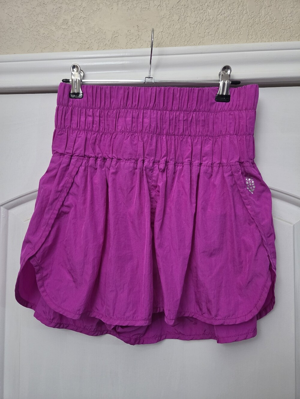 Free People Magenta Ruched Waist Athletic Skort
